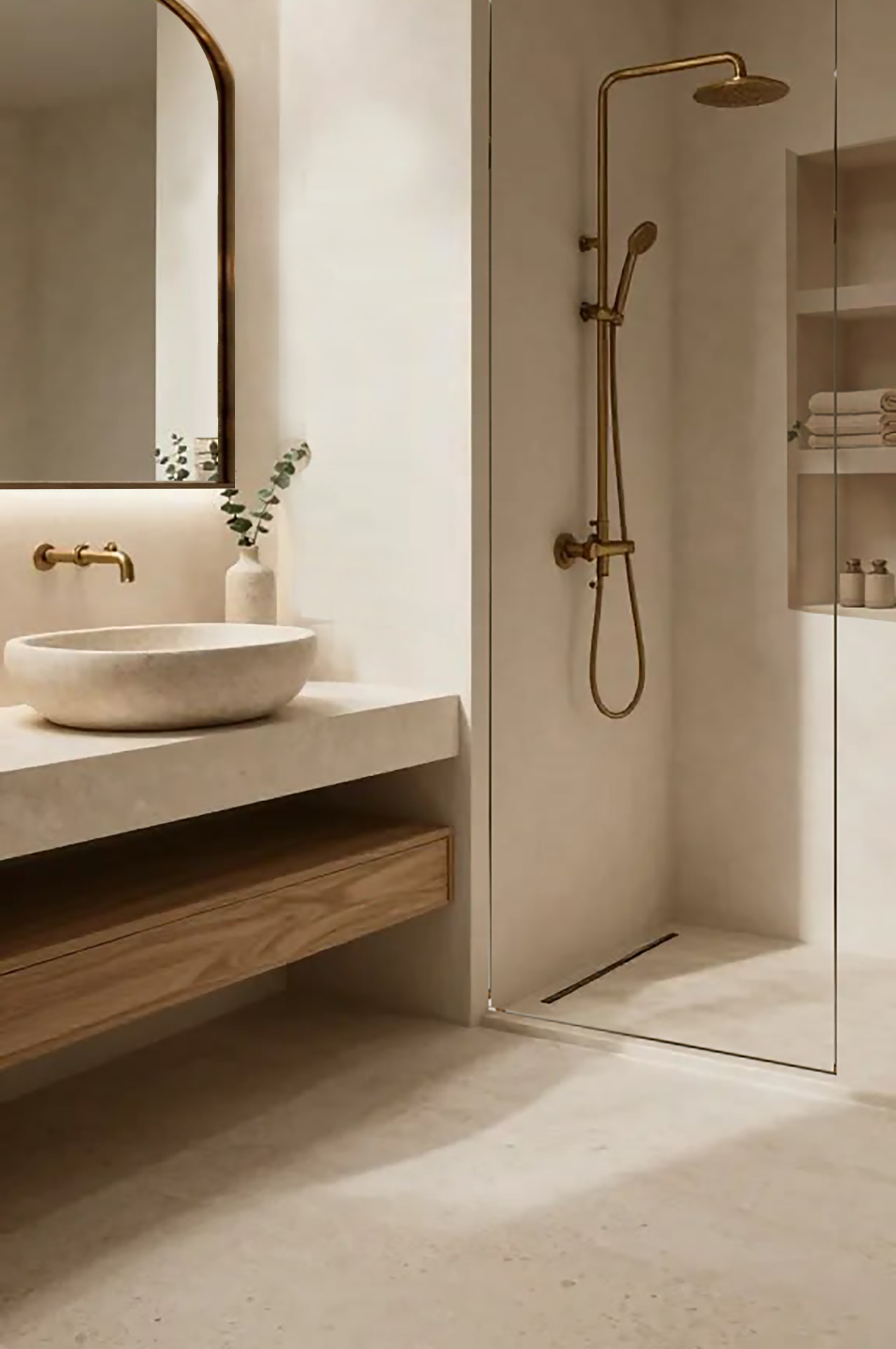 Travertine Suite — Master Bathroom in Dubai, UAE